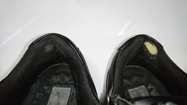 ウォーキングシューズ かかと内側の生地破れの修理 千葉の靴修理職人 ｓｈｕ ｓｈｏｅ